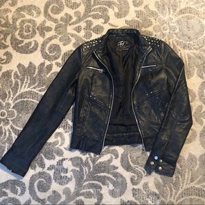 Zara studded leather jacket